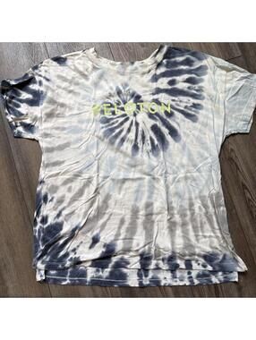 Peloton Tie-dye Women’s Tee T Shirt Athletic Fitness Cycling Bicycle XL EUC Blue
